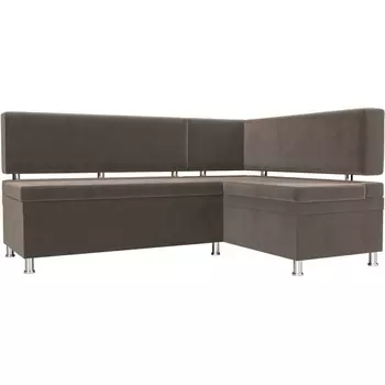 Кухонный уголок Стайл правый (велюр коричневый) Лига Диванов 111655