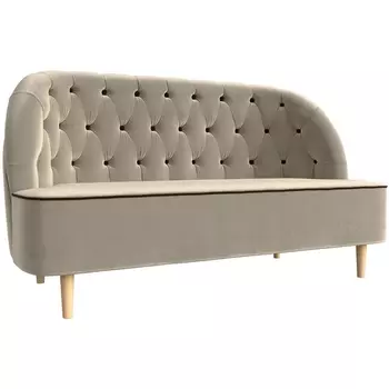 Кушетка Амиса (микровельвет бежевый, кант микровельвет коричневый) Лига Диванов 109835