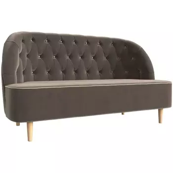 Кушетка Амиса (велюр коричневый, кант велюр бежевый) Лига Диванов 109831