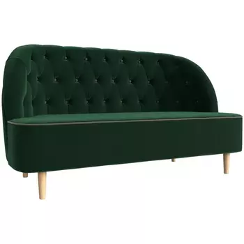 Кушетка Амиса (велюр зеленый, кант велюр коричневый) Лига Диванов 109830