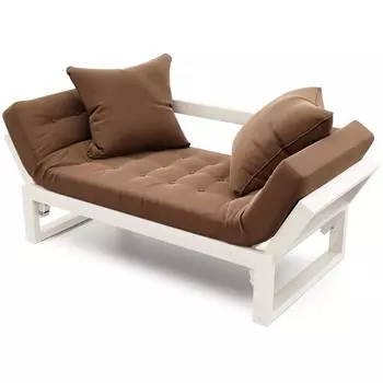 Кушетка Arsko Амбер беленый дуб коричневая рогожка