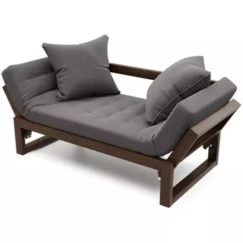 Кушетка Arsko Амбер орех серый велюр