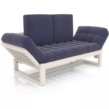 Кушетка Arsko Балтик беленый дуб синяя рогожка