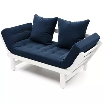 Кушетка Arsko Сламбер белая эмаль синий велюр