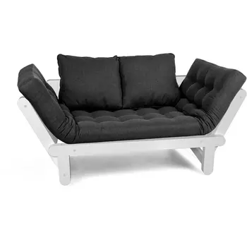 Кушетка Arsko Сламбер BOX белая эмаль черная рогожка