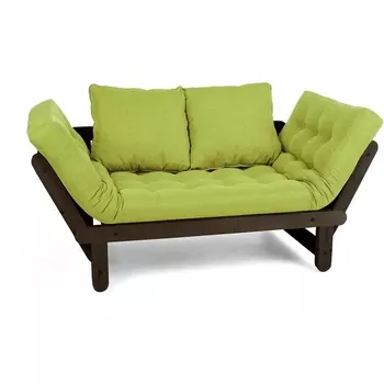 Кушетка Arsko Сламбер BOX венге зеленая рогожка