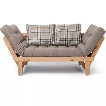 Кушетка Arsko Сламбер сосна серая клетка рогожка