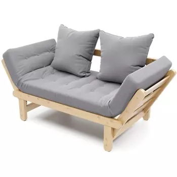 Кушетка Arsko Сламбер сосна серый велюр