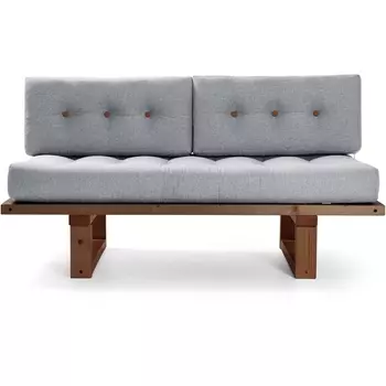 Кушетка Arsko Торн-М орех серая рогожка