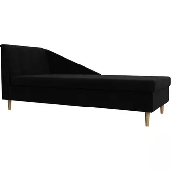 Кушетка Астер левая (Микровельвет черный) Лига Диванов 104521L