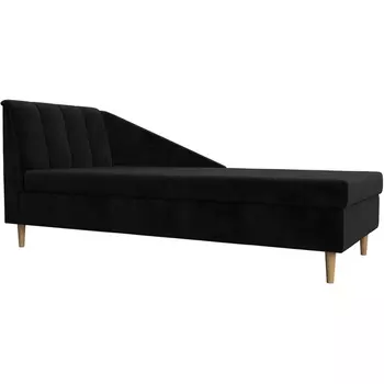 Кушетка Астер левая (Велюр черный) Лига Диванов 104516L