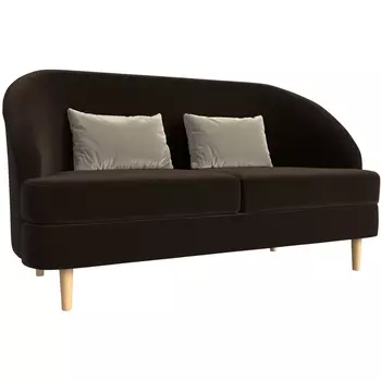 Кушетка Атико (микровельвет коричневый, подушки микровельвет бежевый) Лига Диванов 109907
