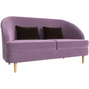 Кушетка Атико (микровельвет сиреневый, подушки микровельвет коричневый) Лига Диванов 109908