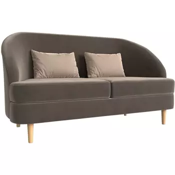 Кушетка Атико (велюр коричневый, подушки велюр бежевый) Лига Диванов 109888