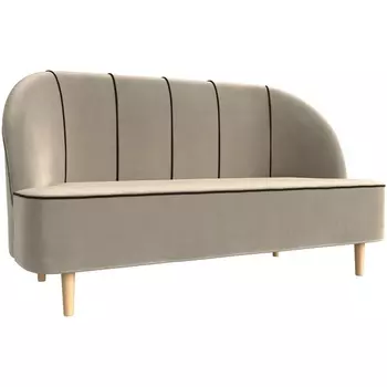 Кушетка Фелини (микровельвет бежевый, кант микровельвет коричневый) Лига Диванов 109861