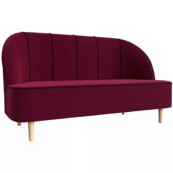 Кушетка Фелини (микровельвет бордовый, кант микровельвет черный) Лига Диванов 109862