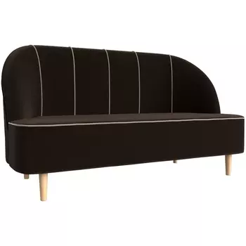 Кушетка Фелини (микровельвет коричневый, кант микровельвет бежевый) Лига Диванов 109866