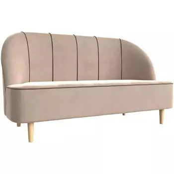 Кушетка Фелини (велюр бежевый, кант велюр коричневый) Лига Диванов 109853
