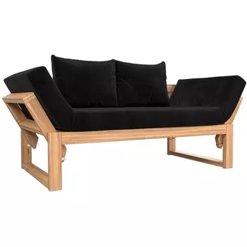 Кушетка Форли (велюр черный) Лига Диванов 112607