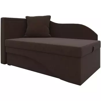 Кушетка Гармония левый (микровельвет коричневый) Лига Диванов 28143L