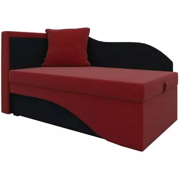 Кушетка Гармония левый (основа микровельвет бордовый, компаньон микровельвет черный) Лига Диванов 28145L