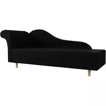 Кушетка Камерон левый (микровельвет черный) Лига Диванов 110106L