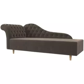 Кушетка Камерон левый (велюр коричневый) Лига Диванов 110094L