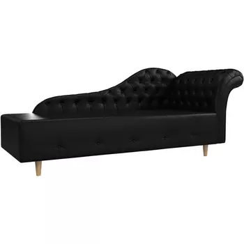 Кушетка Камерон правый (экокожа черная) Лига Диванов 110113