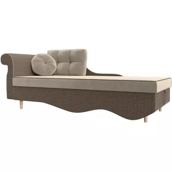 Кушетка Лорд левая (Рогожка,Микровельвет/Бежевый) Лига Диванов 119342L