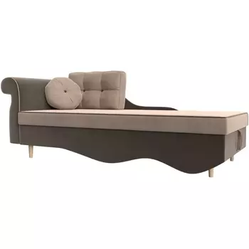 Кушетка Лорд левая (Велюр/Бежевый) Лига Диванов 119332L