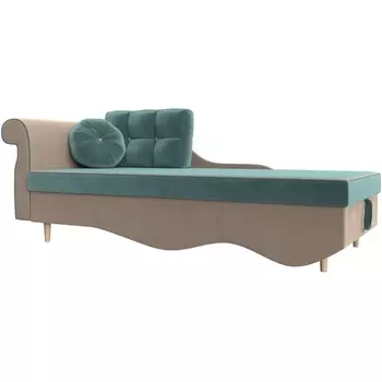 Кушетка Лорд левая (Велюр/Бирюзовый) Лига Диванов 119335L