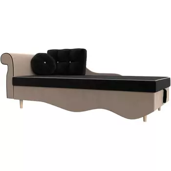 Кушетка Лорд левая (Велюр/Черный) Лига Диванов 119341L