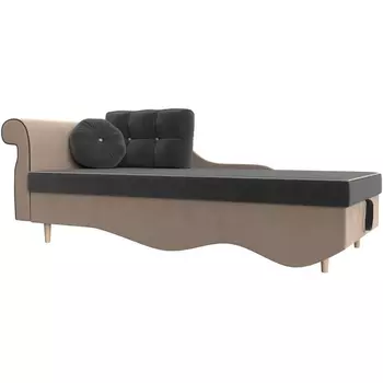 Кушетка Лорд левая (Велюр/Серый) Лига Диванов 119339L