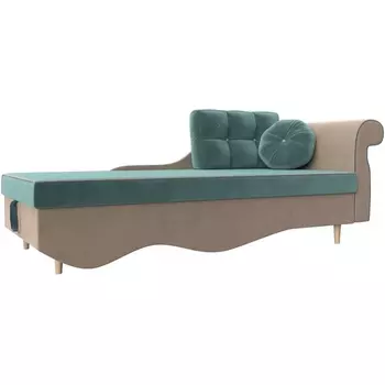 Кушетка Лорд правая (Велюр/Бирюзовый) Лига Диванов 119335