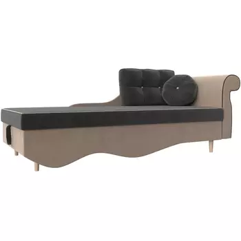 Кушетка Лорд правая (Велюр/Серый) Лига Диванов 119339