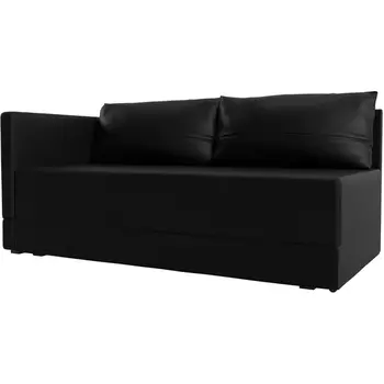 Кушетка Никас левая (Экокожа/Черный) Лига Диванов 118427L