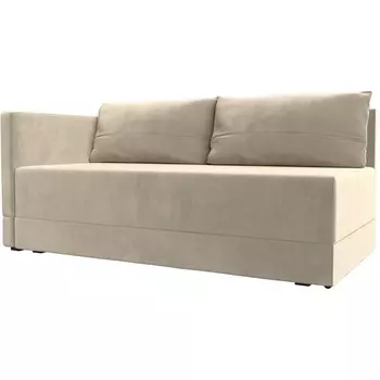 Кушетка Никас левая (Микровельвет/Бежевый) Лига Диванов 118400L