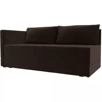 Кушетка Никас левая (Микровельвет/Коричневый) Лига Диванов 118408L