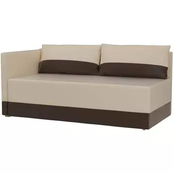 Кушетка Никас левый (основа экокожа бежевая, компаньон экокожа коричневая) Лига Диванов 105905L