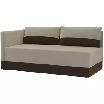 Кушетка Никас левый (основа микровельвет бежевый, компаньон микровельвет коричневый) Лига Диванов 105199L