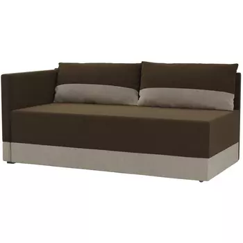 Кушетка Никас левый (основа микровельвет коричневый, компаньон микровельвет бежевый) Лига Диванов 105202L