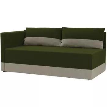 Кушетка Никас левый (основа микровельвет зеленый, компаньон микровельвет бежевый) Лига Диванов 105201L