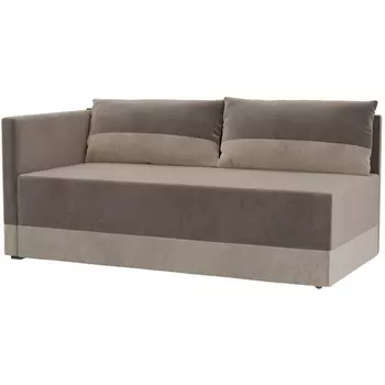 Кушетка Никас левый (основа велюр коричневый, компаньон велюр бежевый) Лига Диванов 105194L