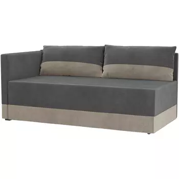 Кушетка Никас левый (основа велюр серый, компаньон велюр бежевый) Лига Диванов 105195L