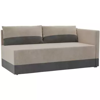 Кушетка Никас (основа велюр бежевый, компаньон велюр серый) Лига Диванов 105190