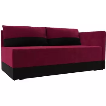 Кушетка Никас правая (Микровельвет/Черный,Красный) Лига Диванов 118402