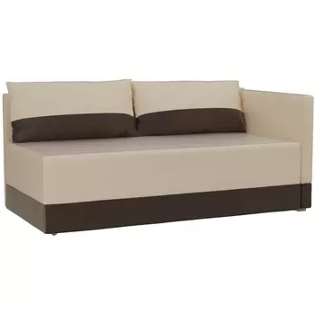 Кушетка Никас правый (основа экокожа бежевая, компаньон экокожа коричневая) Лига Диванов 105905