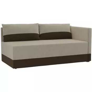 Кушетка Никас правый (основа микровельвет бежевый, компаньон микровельвет коричневый) Лига Диванов 105199