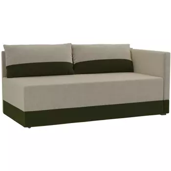 Кушетка Никас правый (основа микровельвет бежевый, компаньон микровельвет зеленый) Лига Диванов 105198