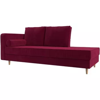 Кушетка Прайм левый (микровельвет бордовый) Лига Диванов 110143L